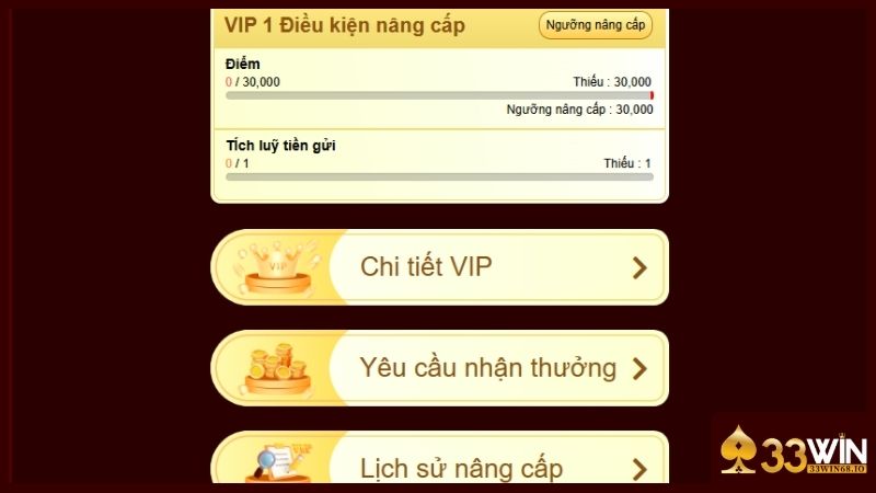 VIP 33WIN - Chương trình độc quyền cùng bạn rinh thưởng lớn 2 Chương trình VIP 33WIN chào đón người chơi