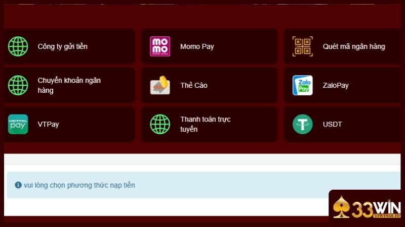 Lỗi nạp tiền 33WIN - Nguyên nhân cụ thể để không mất tiền oan 2 Nhà cái bảo trì dẫn đến người chơi gặp lỗi nạp tiền